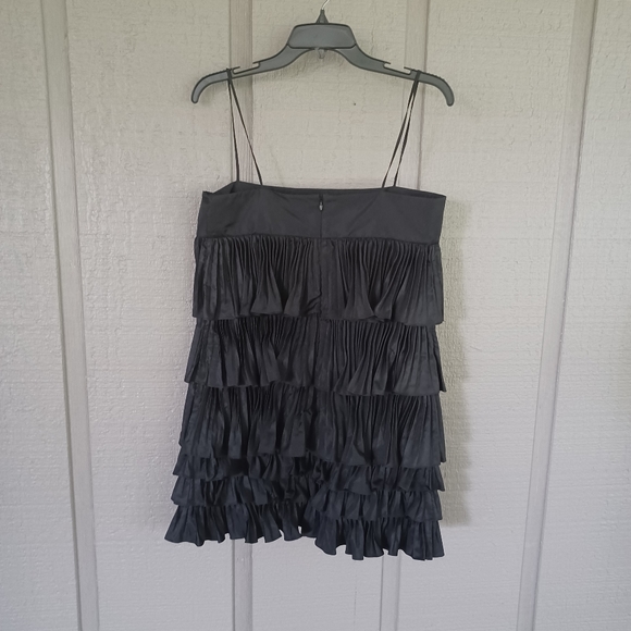 Alexis Women Corsini Ruffle Mini Dress SZ M Square Neck Plisse Cascading Tiered - Picture 5 of 12